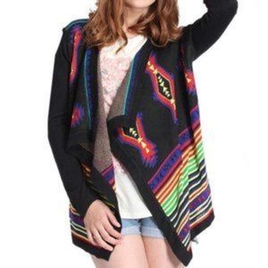 Zoe Baer colourful open front knit cardigan